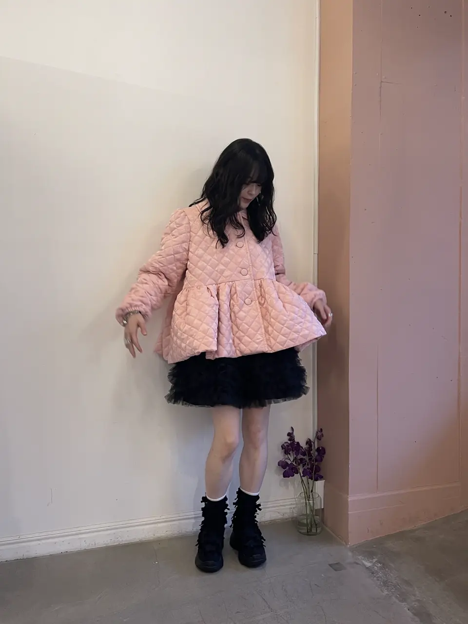 HONEY MI HONEY ハニーミーハニー｜ベロア×チュール ミニワンピース