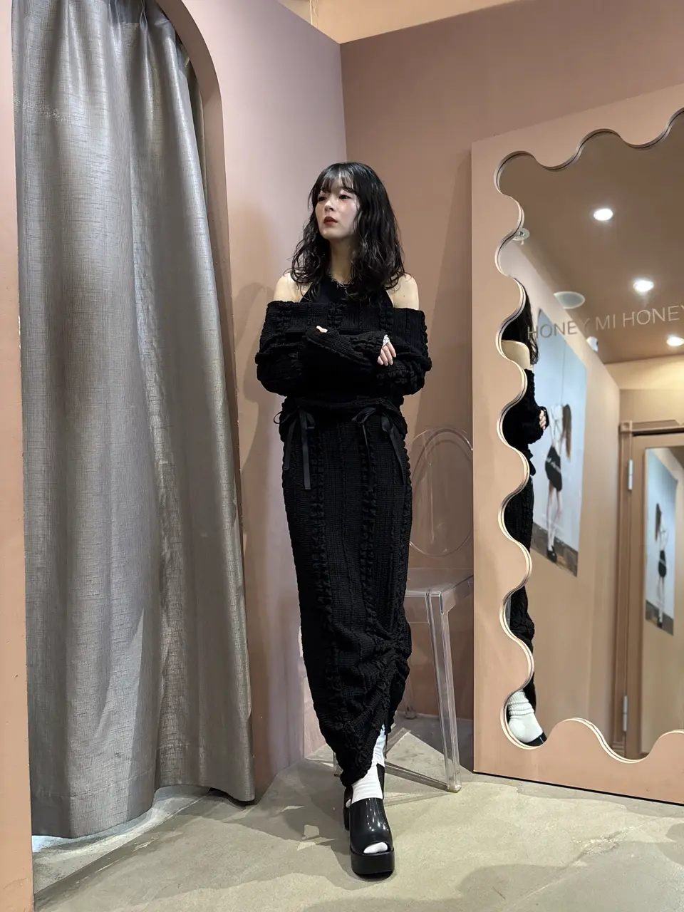 HONEY MI HONEY ハニーミーハニー｜ドローストリング リボンタイトスカート 