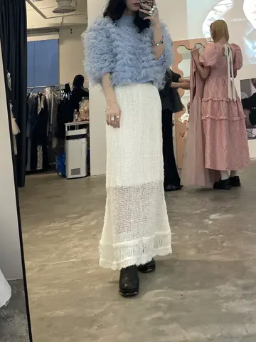 HONEY MI HONEY】volume tulle knit tops