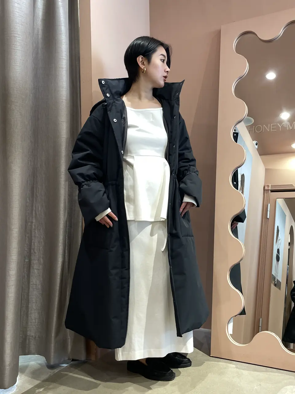 HONEY MI HONEY オーガンジーコートトップス ピンク HONEY MI Honey mi / ハニーミーハニー deformation lace layer