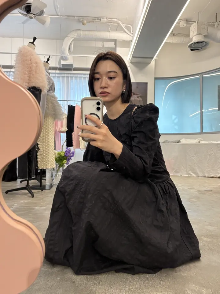 HONEY MI HONEY｜ショルダーカットオフギャザー ロングワンピース