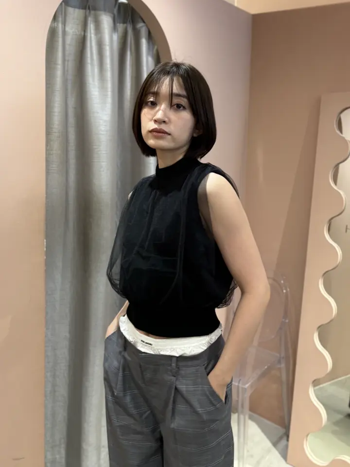 HONEY MI HONEY｜オーバーチュールノースリーブニット｜ニット