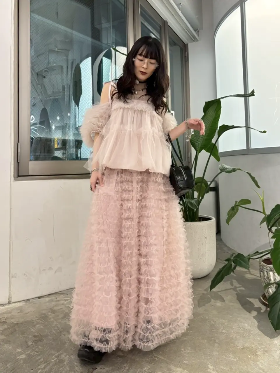 HONEY MI HONEY｜tulle tiered long skirt｜チュールティアードロング
