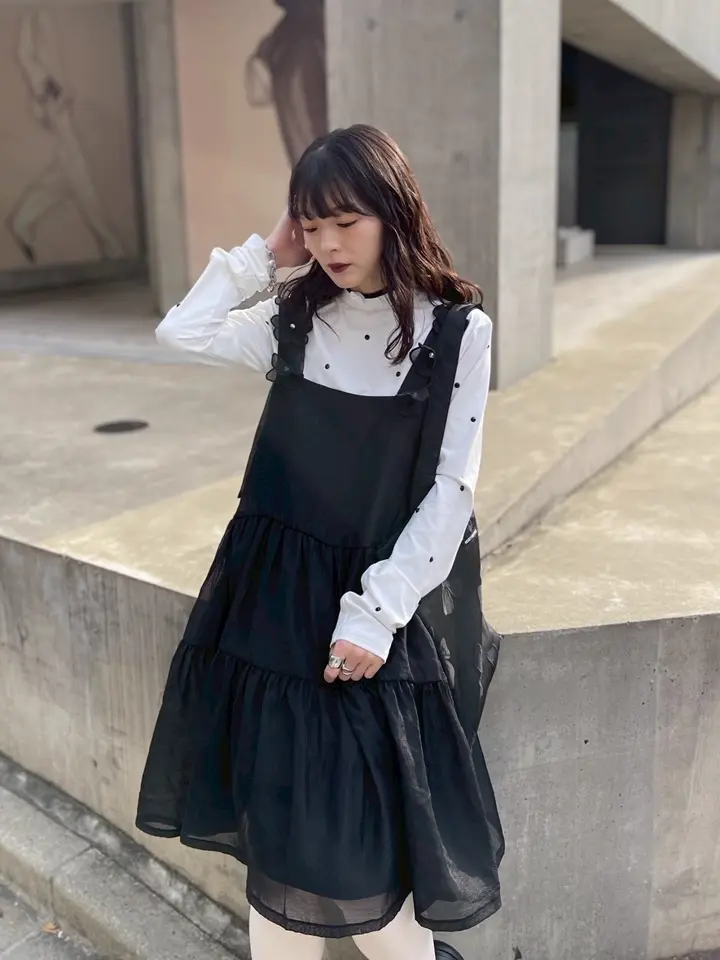 ESPRIT｜flower organdie tiered one-piece｜フラワーオーガンジー