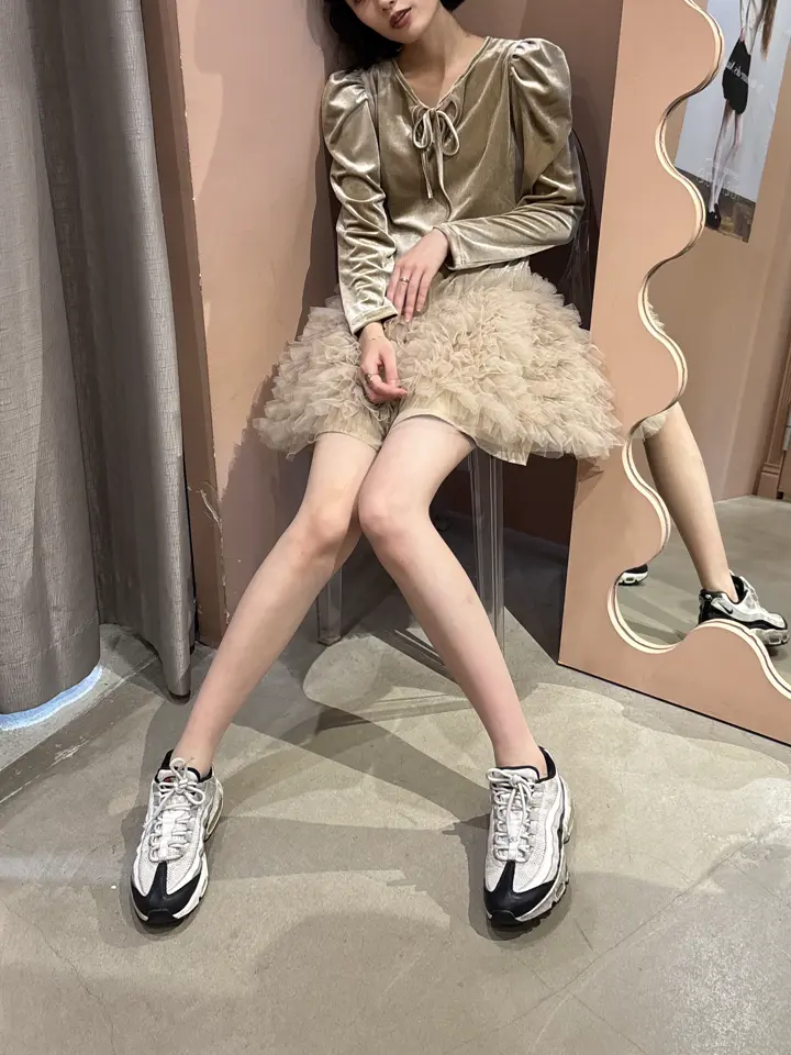 HONEY MI HONEY ハニーミーハニー｜ベロア×チュール ミニワンピース