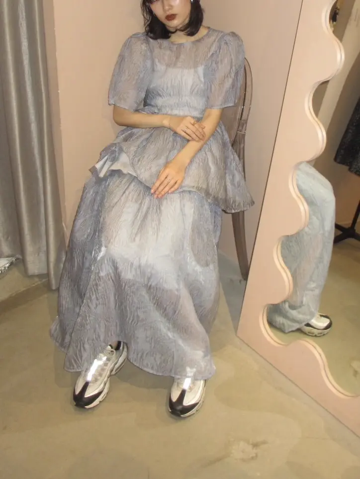 HONEY MI HONEY｜jacquard puff sleeve tunic