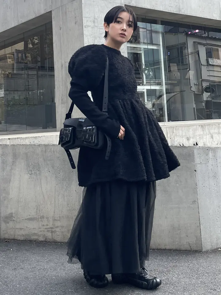 HONEY MI HONEY ハニーミーハニー｜チュールパフスリーブワンピース