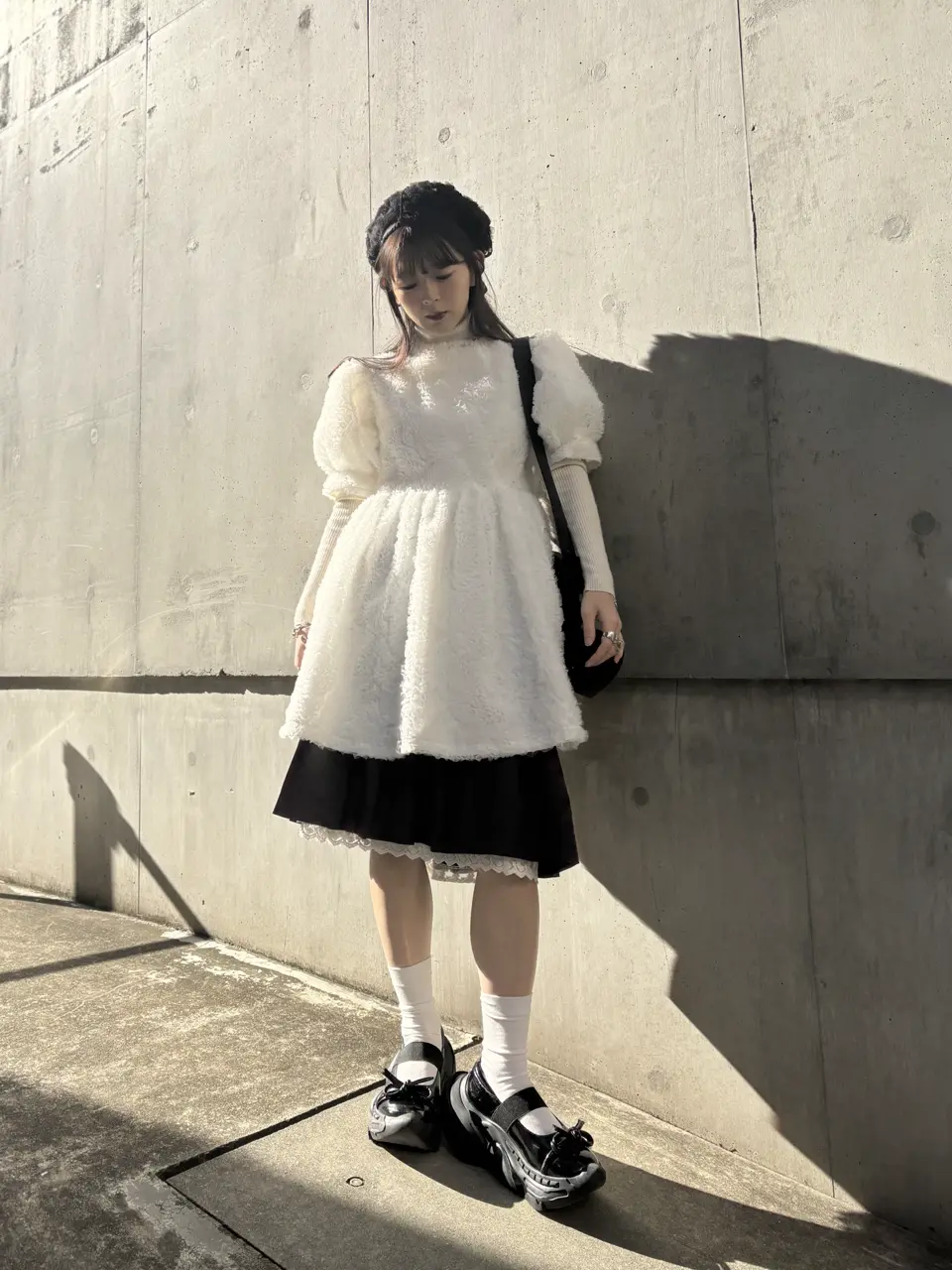 HONEY MI HONEY ハニーミーハニー｜チュールパフスリーブワンピース