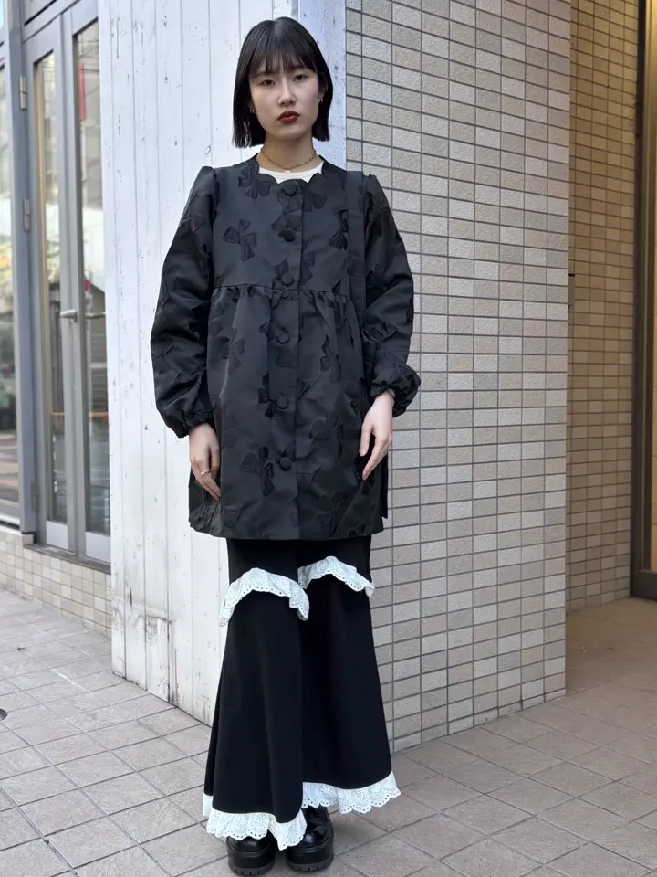 HONEYMIHONEY/ロングトップス HONEY MI HONEY｜taffeta frill long t-shirt｜タフタフリルロングTシャツ