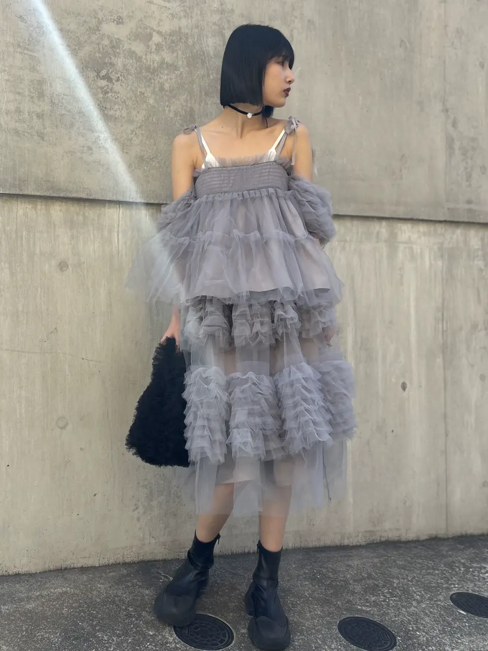 ESPRIT｜tulle puff sleeve blouse｜チュールパフスリーブブラウス