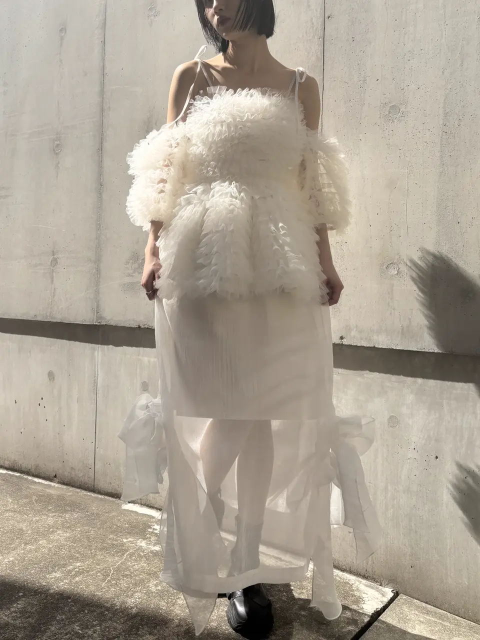 チュニック HONEY MI HONEY tulle tiered tunic HONEY MI HONEY｜tulle tiered tunic camisole