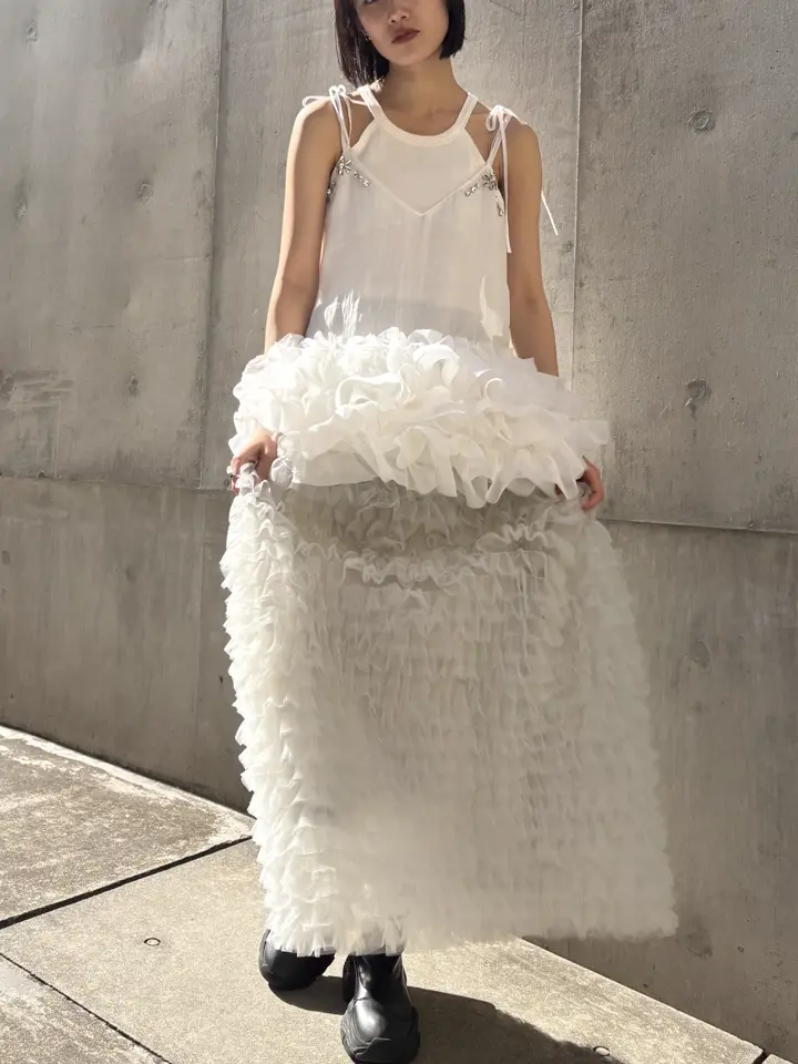 organdie tiered frill camisole | HONEY MI HONEY