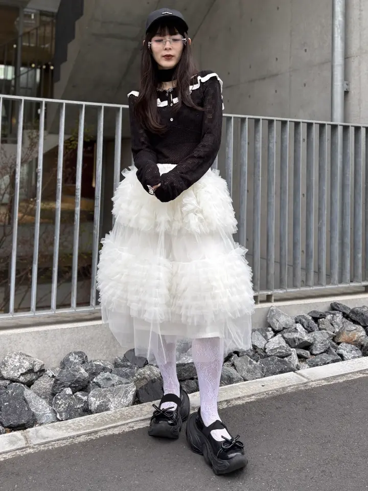 スカート Eaphi TULLE LACE SKIRT CURTAIN LACE TULLE SKIRT（スカート）｜Ameri（アメリ）の