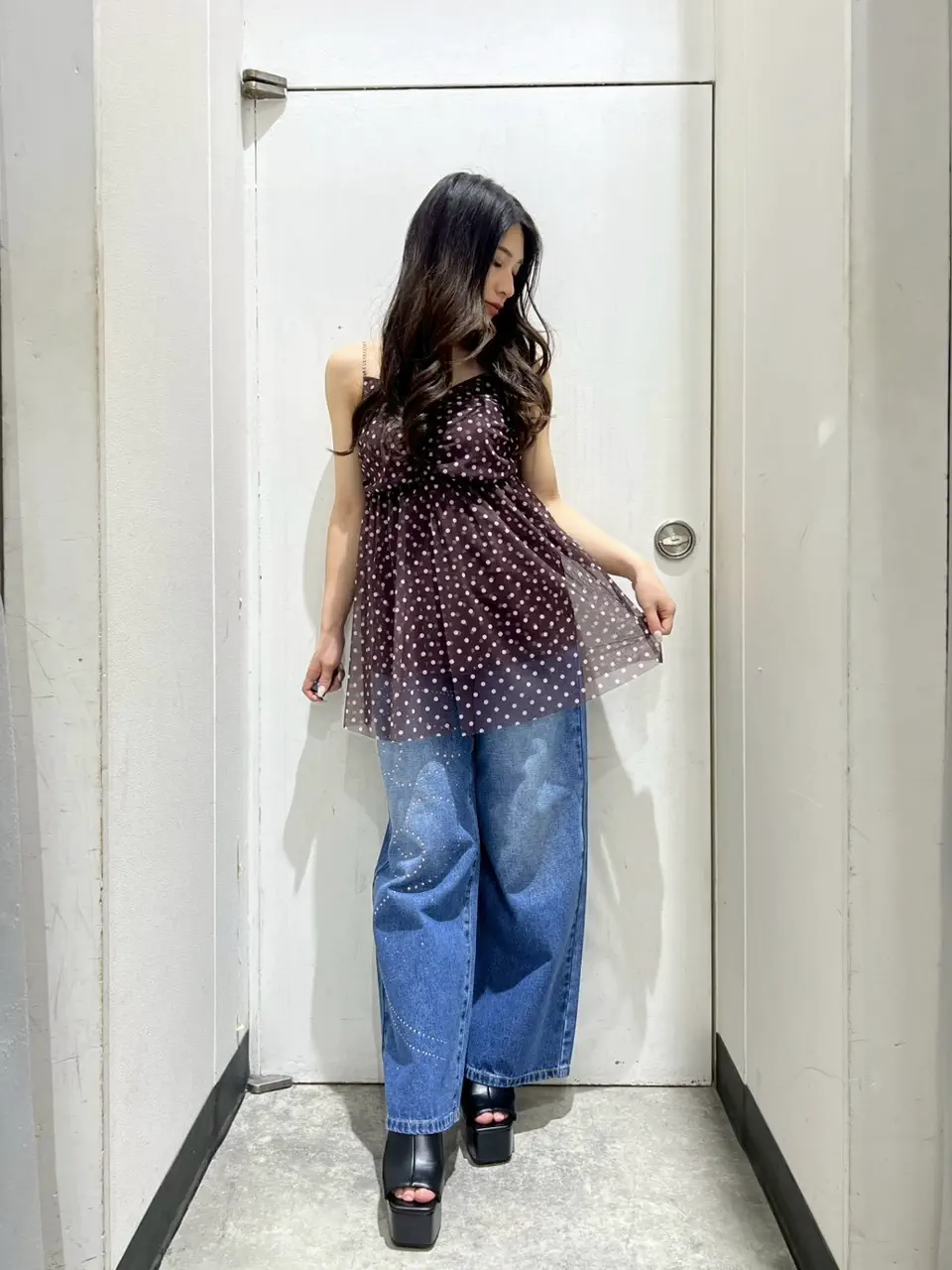 eggモデル♥あいさコラボ ドット柄 キャミソール 793-9504 – ANAP