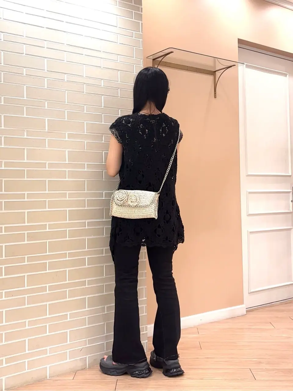 早い者勝ち レア 入手困難 ton chi. フラワーショルダーバッグ ゼブラ柄 フラワーモチーフ チェーン ショルダーバッグ