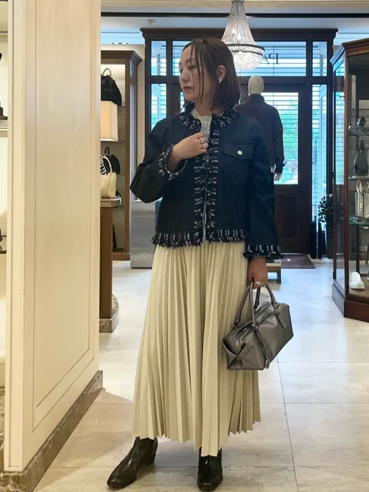 JAPAN DENIM(ジャパンデニム)】 COOHEM_TWEED FRINGE NO COLLAR JACKET