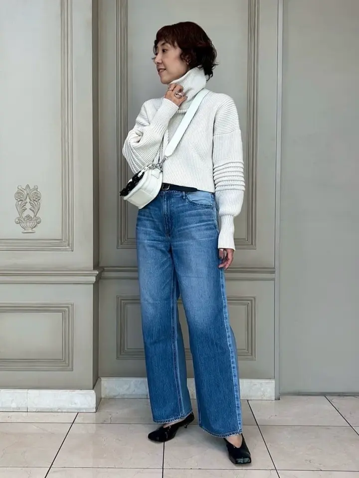 CFCL(シーエフシーエル)】 LOW GAUGE GLITTER HIGHNECK CROPPED