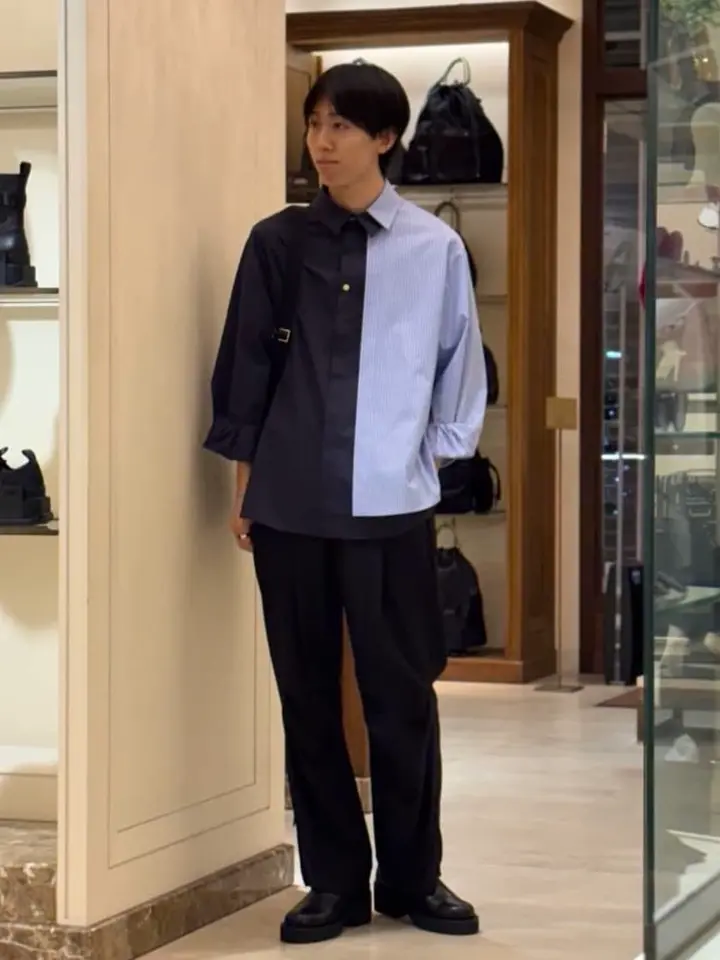 CULLNI(クルニ)】 Stripe Asymmetrical Layered Shirt|PARIGOT ONLINE CULLNI(クルニ)】 Stripe Asymmetrical Layered Shirt|PARIGOT ONLINE