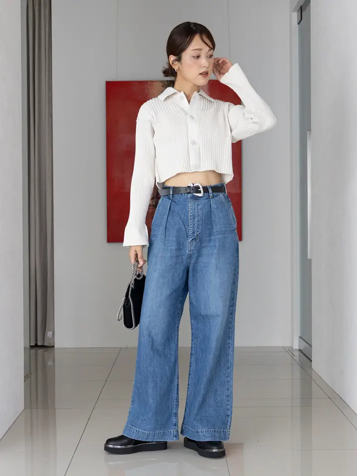 CFCL(シーエフシーエル)】 PARIGOT別注 FLUTED GLITTER CROPPED SHIRT