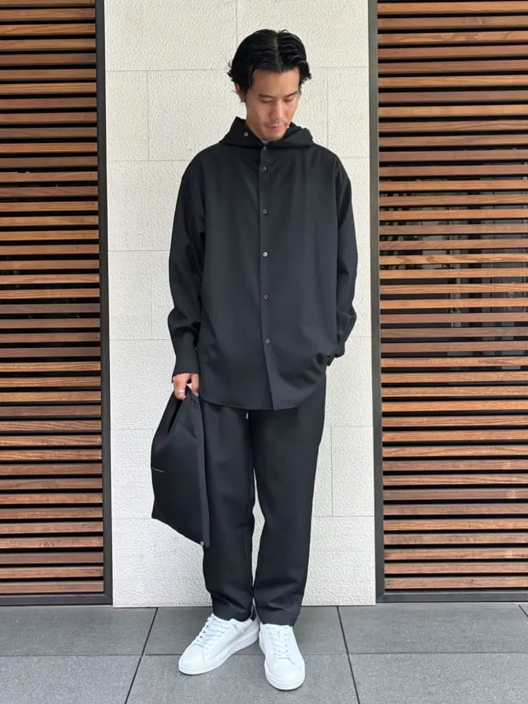 Overcoat オーバーコート Hooded Wool Shirt M0 OVERCOAT 【オーバーコート】 Hooded Wool Shirt In Charcoal