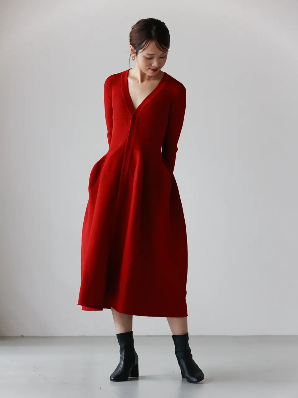 CFCL(シーエフシーエル)】 POTTERY LONG SLEEVE CARDIGAN DRESS