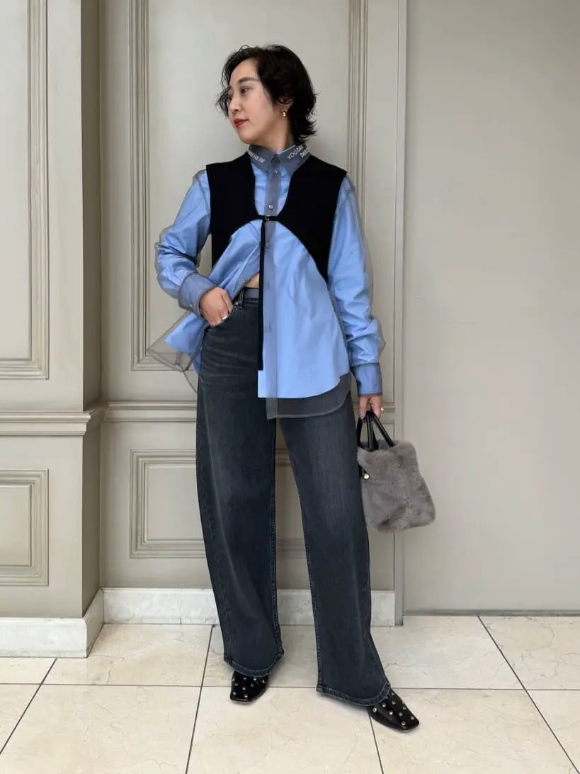 Chika Kisada(チカ キサダ)】 PARIGOT別注 刺繍チュールカバーシャツ