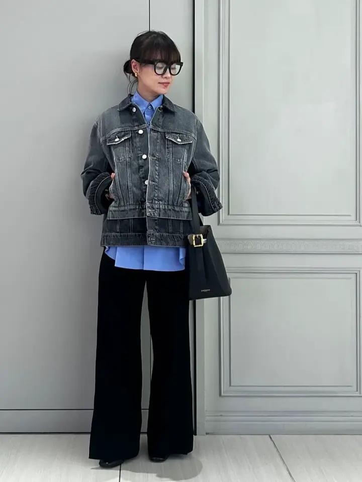 ステラマッカートニー　デニムジャケット　ニット切替　ケーブル　Lサイズ　銀ボタン STELLA McCARTNEY(ステラ・マッカートニー)】 トーナル パネル デニム