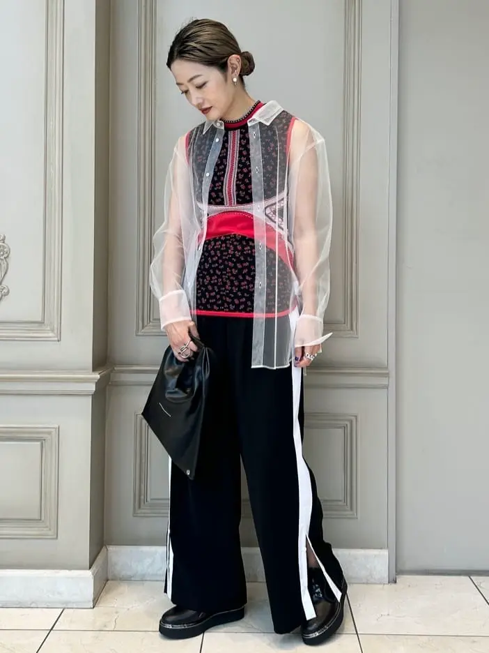 ENFOLD(エンフォルド)】 SHIRT-LAYERED WIDE-PANTS｜PARIGOT