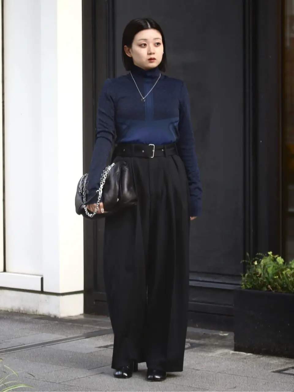 ▼4.4万✨マメクロゴウチ【3】ストライプ Vネックニット Jacquard MM23FW-KN017BR-03