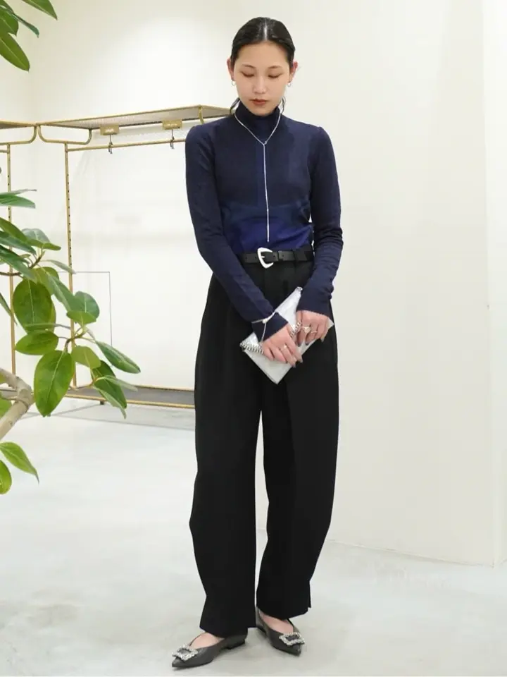 マメクロゴウチ 23AW パイルジャカードハイネックニットカットソー 美品】 Mame Kurogouchi / マメクロゴウチ | 2021AW | Osmanthus Motif