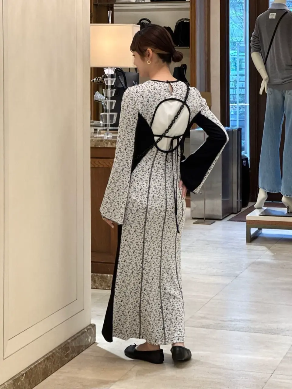 v*e⭐︎マメクロゴウチ　ワンピース Mame Kurogouchi マメクロゴウチ Classics Curve-Shaped Dress