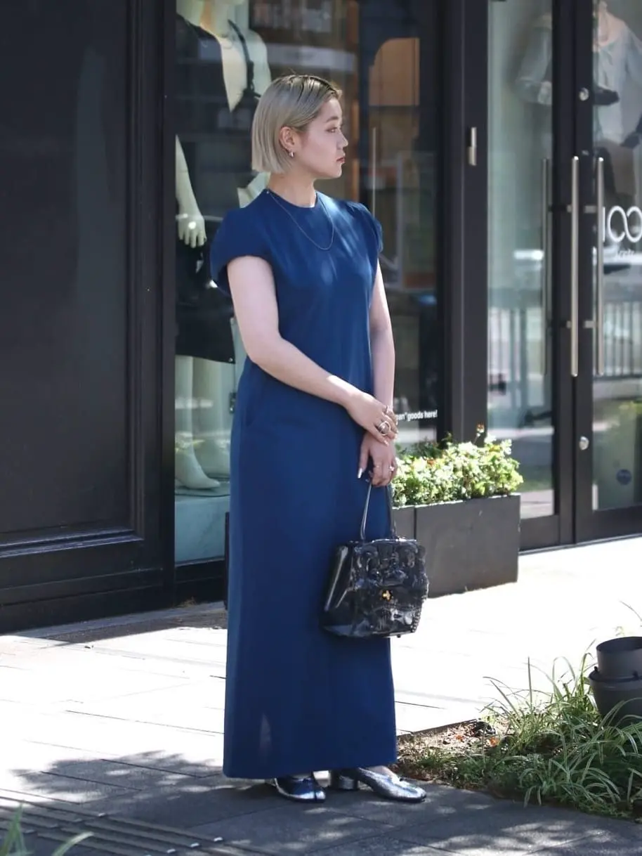 Mame Kurogouchi(マメ クロゴウチ)】 Cotton Jersey Puff Sleeve Dress