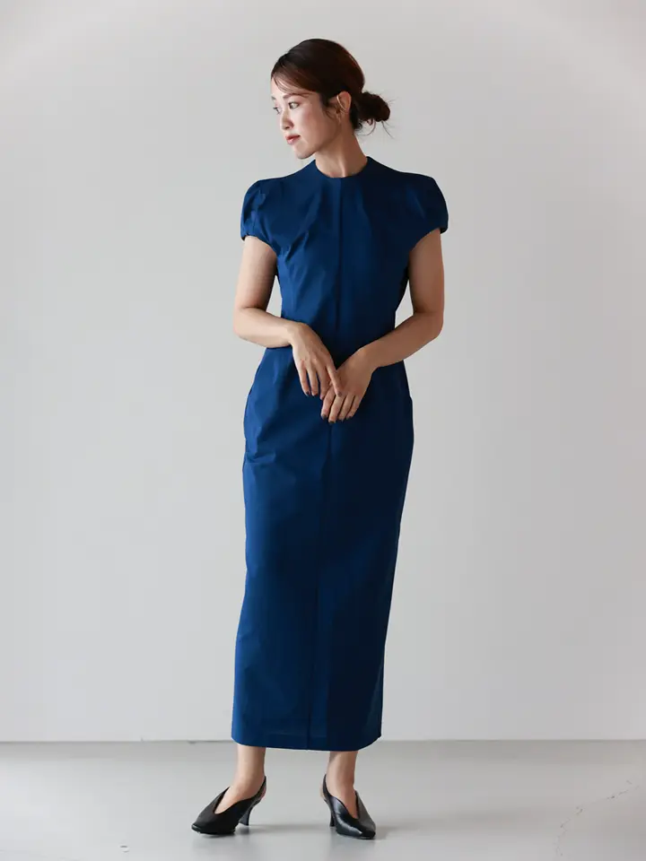 Mame Kurogouchi(マメ クロゴウチ)】 Cotton Jersey Puff Sleeve Dress