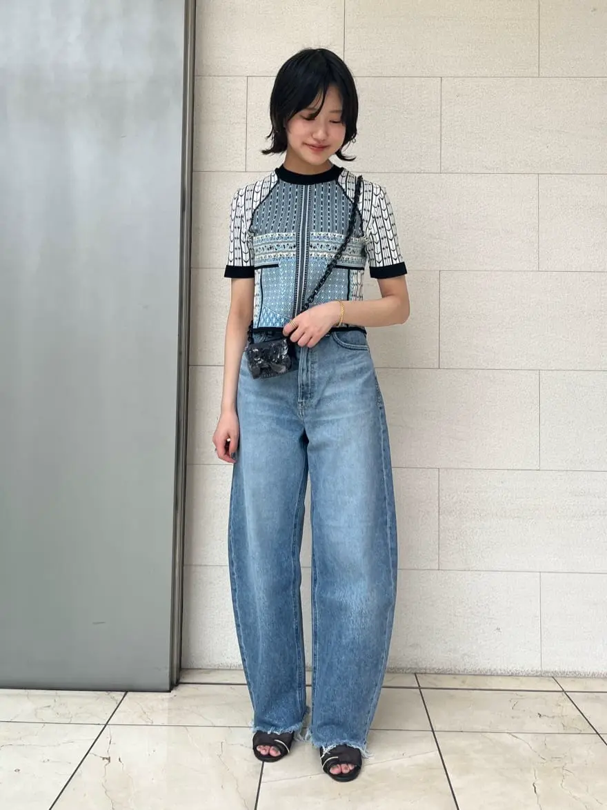 Mame Kurogouchi(マメ クロゴウチ)】 Geometric Pattern Knitted Top