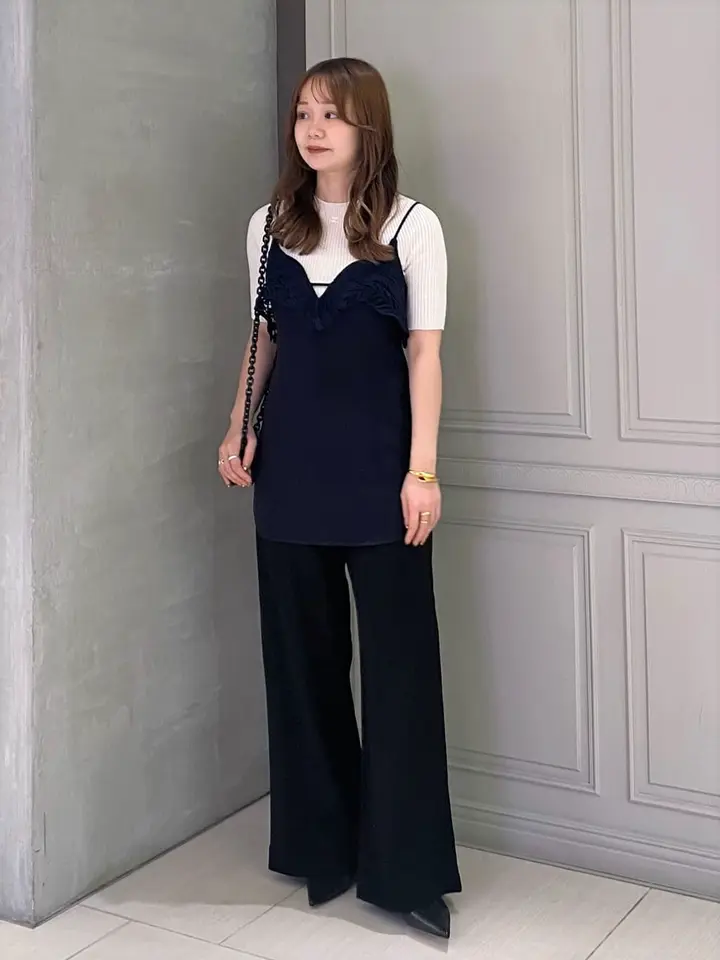 Mame Kurogouchi(マメ クロゴウチ)】 Embroidered Camisole Top