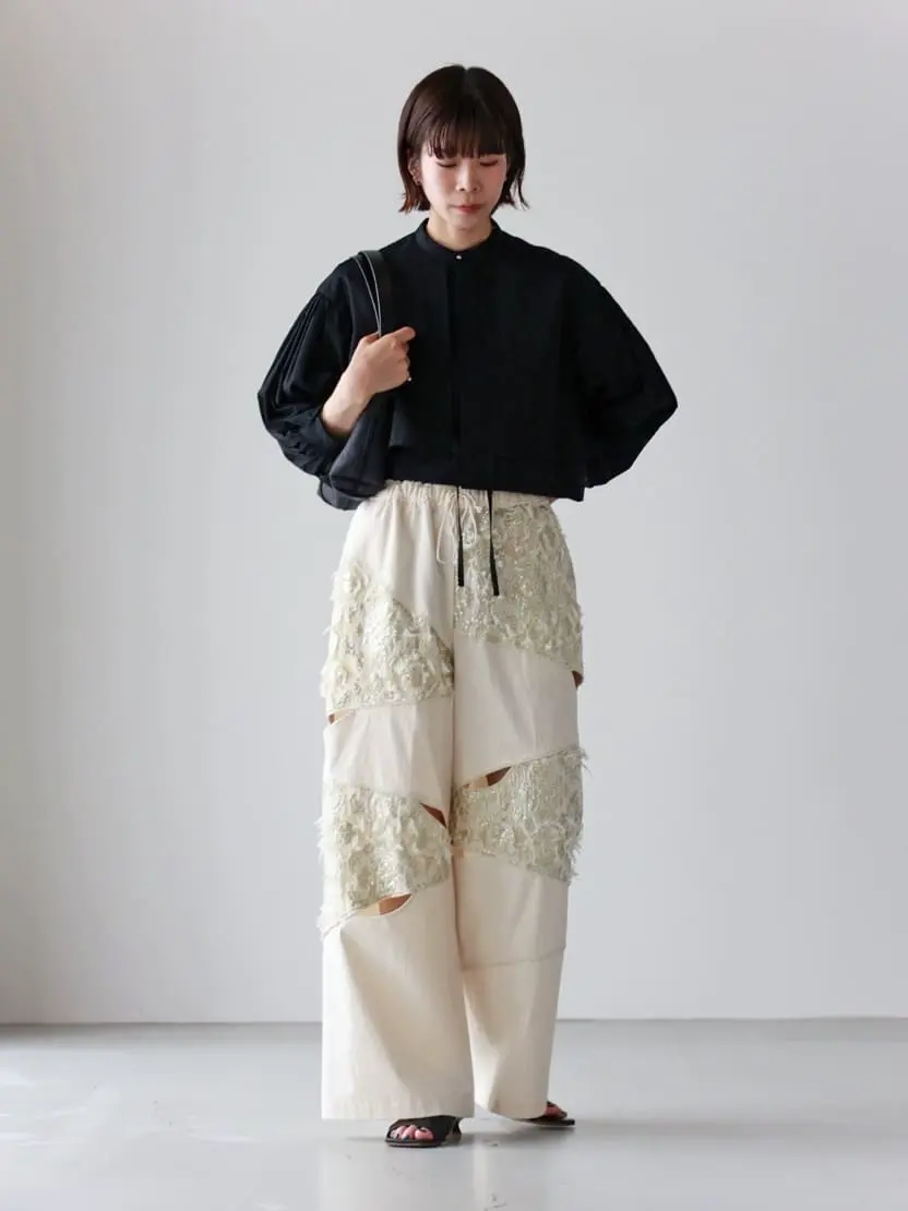 25ss 新品 HYKE ハイク コットン バルーン スリーブ ブラウス 1 COTTON BALLOON SLEEVE BLOUSE-コットンバルーンスリーブ