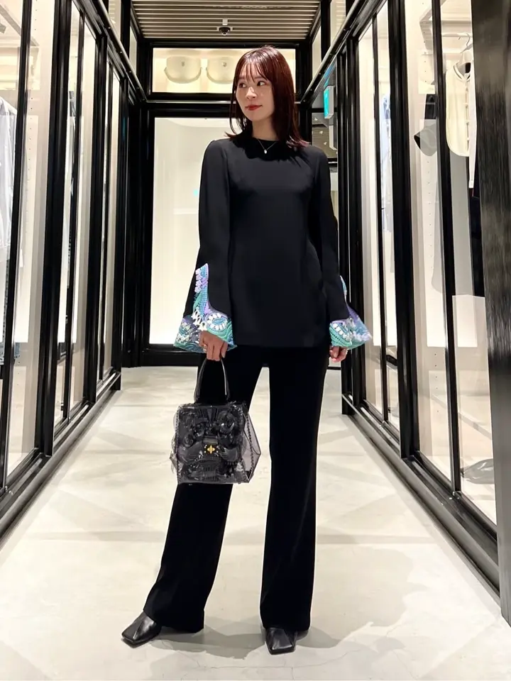 Mame Kurogouchi(マメ クロゴウチ)】 Acetate Polyester High Waisted