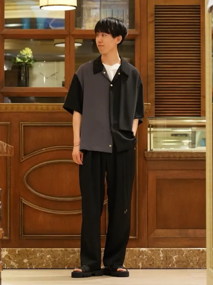 CULLNI(クルニ)】 PARIGOT別注 DOUBLE SATIN SHORT SLEEVE SHIRTS