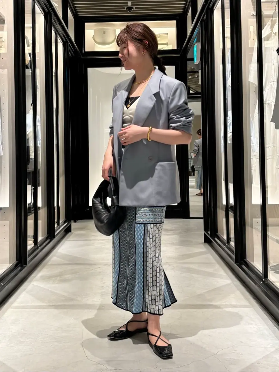 Mame Kurogouchi(マメ クロゴウチ)】 Geometric Pattern Knitted Skirt