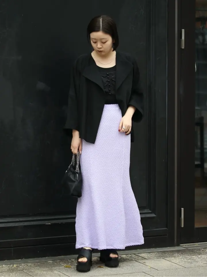 Mame Kurogouchi(マメ クロゴウチ)】 Shirring Jersey Jacquard Flare