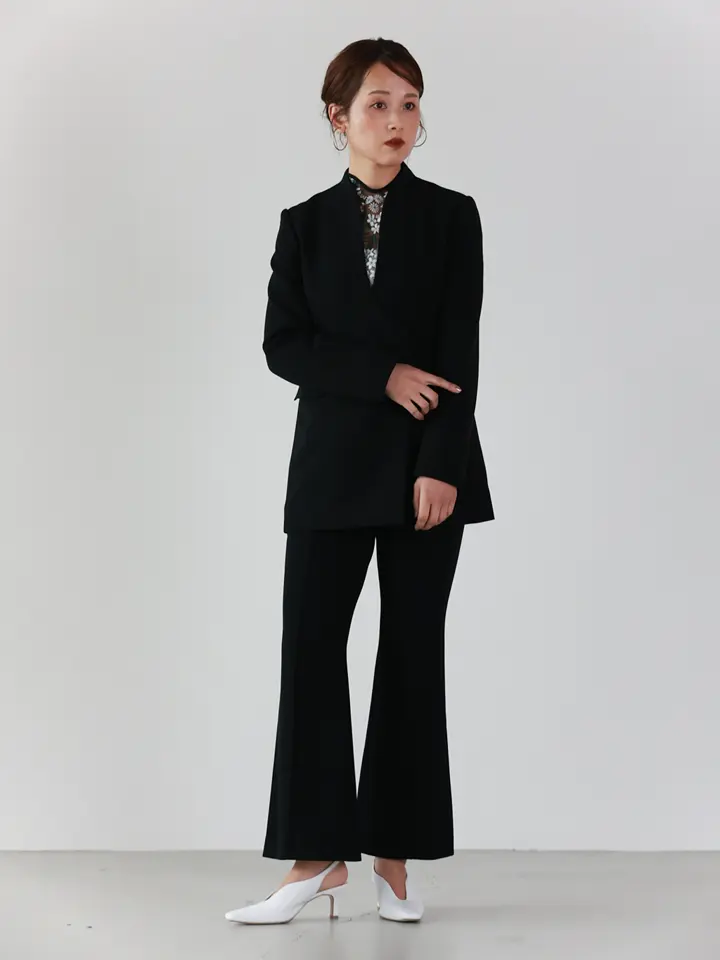 Mame Kurogouchi(マメ クロゴウチ)】 Acetate Polyester Collarless