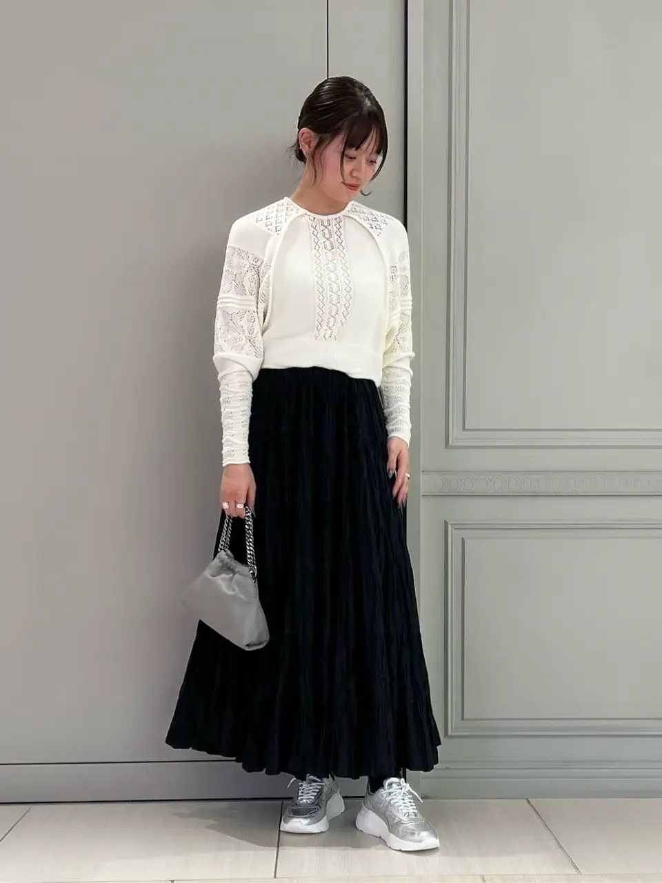 Mame Kurogouchi(マメ クロゴウチ)】 Lace Knitted Top｜PARIGOT