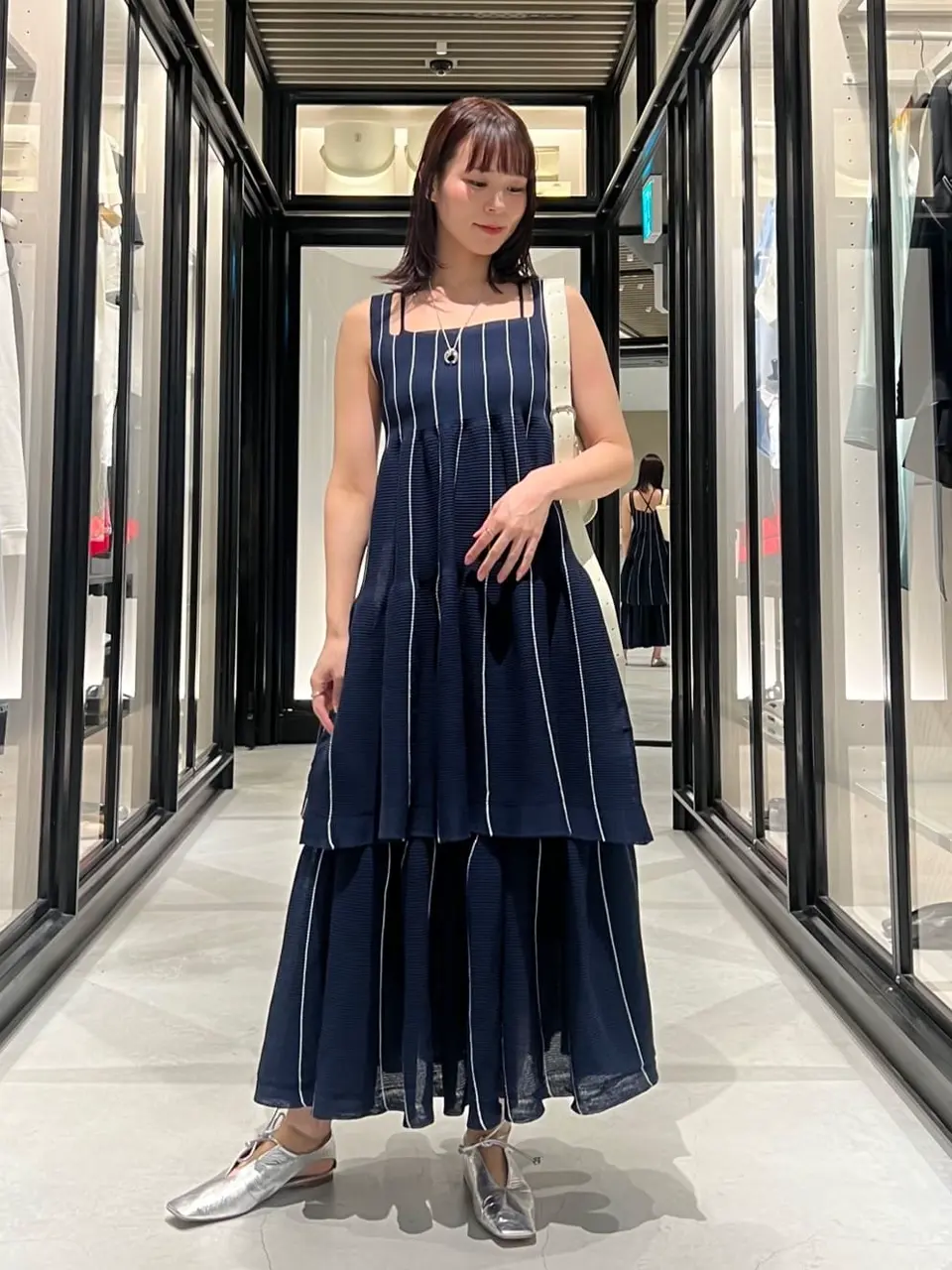 CFCL(シーエフシーエル)】 TC CASCADES SLEEVELESS MINI DRESS