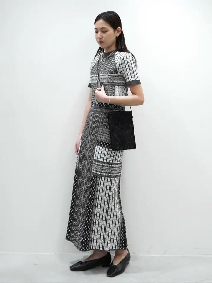 Mame Kurogouchi(マメ クロゴウチ)】 Geometric Pattern Knitted Top