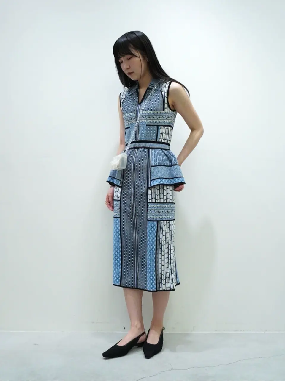 Mame Kurogouchi(マメ クロゴウチ)】 Geometric Pattern Knitted Dress