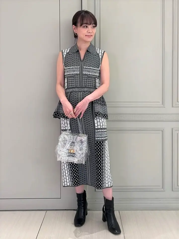 Mame Kurogouchi(マメ クロゴウチ)】 Geometric Pattern Knitted Dress