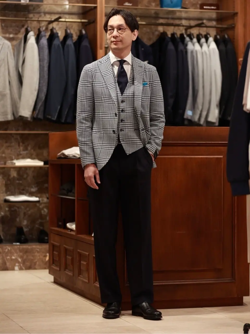 TAGLIATORE(タリアトーレ)】 BRIAN/グレンチェックベスト｜PARIGOT