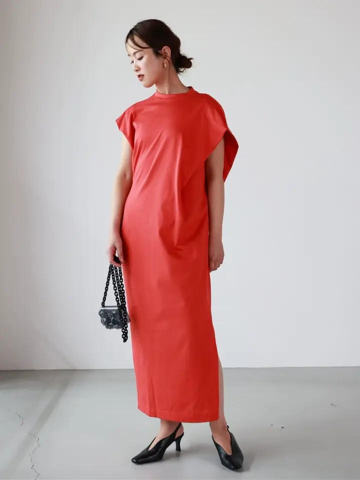 Mame Kurogouchi(マメ クロゴウチ)】 Cotton Jersey Asymmetric Dress