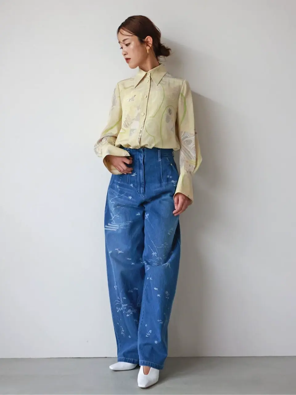 Mame Kurogouchi(マメ クロゴウチ)】 Marble Print Silk Shirt