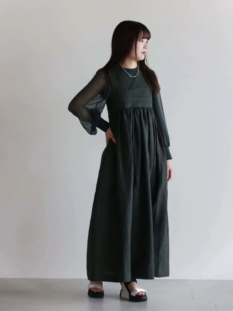 HYKE(ハイク)】 LINEN MAXI DRESS｜PARIGOT ONLINE（パリゴオンライン）
